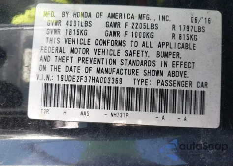 2017 Acura Ilx Acurawatch Plus Package from USA, damaged, VIN 19UDE2F37HA003369